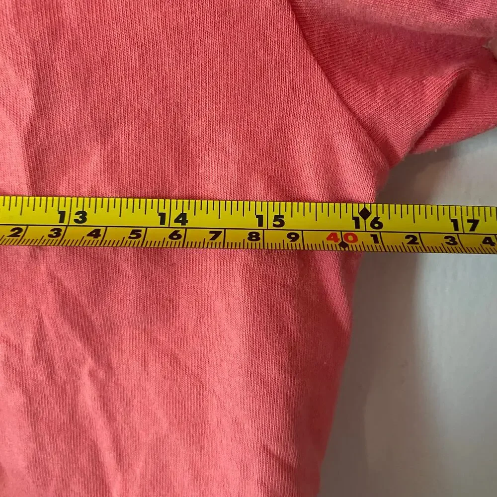 Free People Hot Pink Kitty Tee Puff Sleeve Cropped Tie Blouse Women's size XS